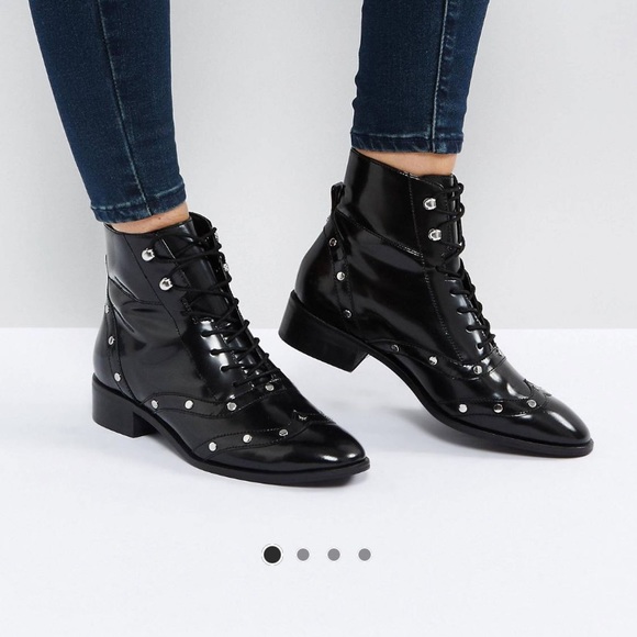 ASOS Lace Up Flat Boots - Picture 4 of 8